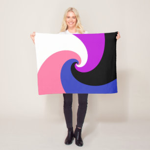 Groovy Boho Spiral Abstract Genderfluid-Stolzflagg Fleecedecke