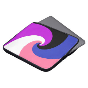 Groovy Boho Spiral Abstract Genderfluid-Stolzflagg Laptopschutzhülle