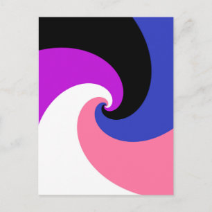 Groovy Boho Spiral Abstract Genderfluid-Stolzflagg Postkarte