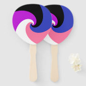 Groovy Boho Spiral Abstrakt Genderfluid-Druckflagg Fächer (Vorne und Hinten)