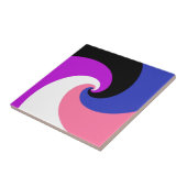 Groovy Boho Spiral Abstrakt Genderfluid-Druckflagg Fliese (Seite)