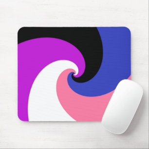 Groovy Boho Spiral Abstrakt Genderfluid-Druckflagg Mousepad
