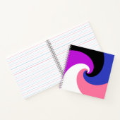 Groovy Boho Spiral Abstrakt Genderfluid-Druckflagg Notizblock (Innenseite)