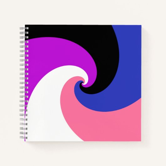 Groovy Boho Spiral Abstrakt Genderfluid-Druckflagg Notizblock (Vorderseite)