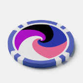Groovy Boho Spiral Abstrakt Genderfluid-Druckflagg Pokerchips (Einzeln)