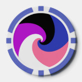 Groovy Boho Spiral Abstrakt Genderfluid-Druckflagg Pokerchips (Vorderseite)