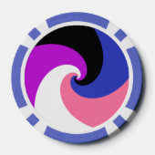 Groovy Boho Spiral Abstrakt Genderfluid-Druckflagg Pokerchips (Rückseite)