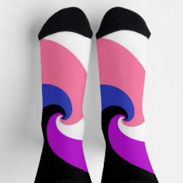 Groovy Boho Spiral Abstrakt Genderfluid-Druckflagg Socken
