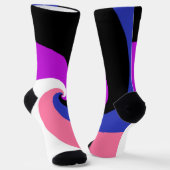 Groovy Boho Spiral Abstrakt Genderfluid-Druckflagg Socken (Gewinkelt)