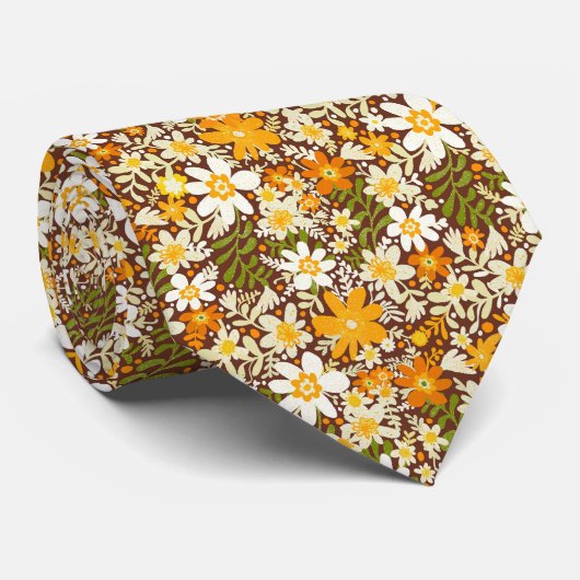 Groovy Boho Spring Blooms Neck Tie Krawatte (Gerollt)