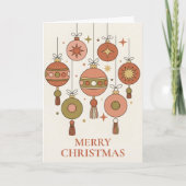 Groovy Boho Weihnachtsbaumschmuck Feiertagskarte (Vorderseite)