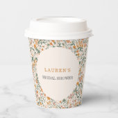 Groovy Boho Wildflowers Bridal Shower Pappbecher (Vorderseite)