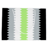 Groovy Boho ZigZag Abstrakt Agender Pride Flag Große Geschenktüte (Rückseite)