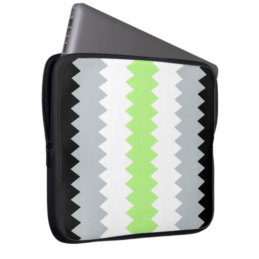 Groovy Boho ZigZag Abstrakt Agender Pride Flag Laptopschutzhülle (Vorne Rechts)