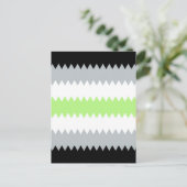 Groovy Boho ZigZag Abstrakt Agender Pride Flag Postkarte (Stehend Vorderseite)