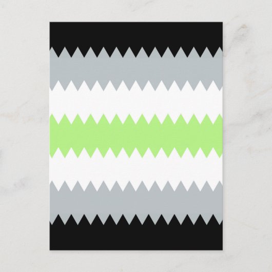 Groovy Boho ZigZag Abstrakt Agender Pride Flag Postkarte (Vorderseite)