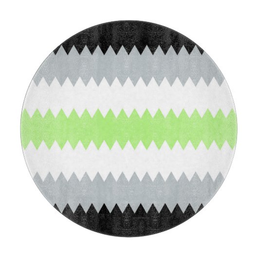Groovy Boho ZigZag Abstrakt Agender Pride Flag Schneidebrett (Vorderseite)