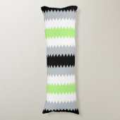 Groovy Boho ZigZag Abstrakt Agender Pride Flag Seitenschläferkissen (Vorderseite Vertikal)