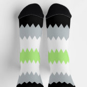 Groovy Boho ZigZag Abstrakt Agender Pride Flag Socken (Oben)