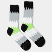 Groovy Boho ZigZag Abstrakt Agender Pride Flag Socken (Rechts)