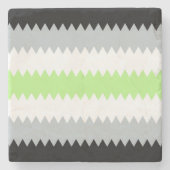 Groovy Boho ZigZag Abstrakt Agender Pride Flag Steinuntersetzer (Vorderseite)