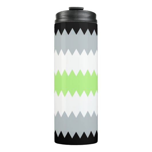 Groovy Boho ZigZag Abstrakt Agender Pride Flag Thermosbecher (Vorderseite)