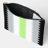 Groovy Boho ZigZag Abstrakt Agender Pride Flag Zubehörtasche (Offen)