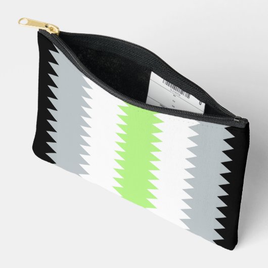 Groovy Boho ZigZag Abstrakt Agender Pride Flag Zubehörtasche (Offen)