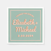 Groovy Bold Blue Pink Funky Serviette (Vorderseite)