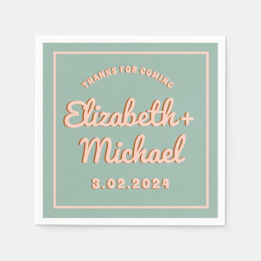 Groovy Bold Blue Pink Funky Serviette (Vorderseite)