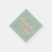 Groovy Bold Blue Pink Funky Serviette (Ecke)