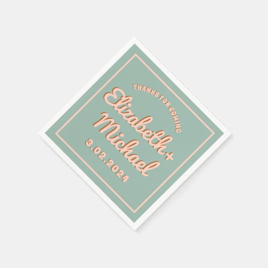 Groovy Bold Blue Pink Funky Serviette (Ecke)