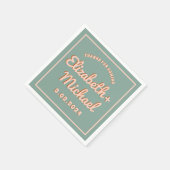 Groovy Bold Blue Pink Funky Serviette (Ecke)