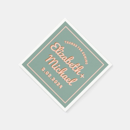 Groovy Bold Blue Pink Funky Serviette (Ecke)