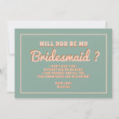 Groovy Bold Blue Pink Red Bridesmaid Vorschlag Einladung (Vorderseite)