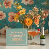 Groovy Bold Blue Pink Red Bridesmaid Vorschlag