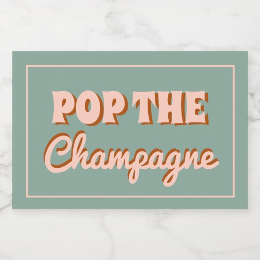 Groovy Bold Blue Pink Red Bridesmaid Vorschlag Schaumweinetikett (Einzelnes Label)