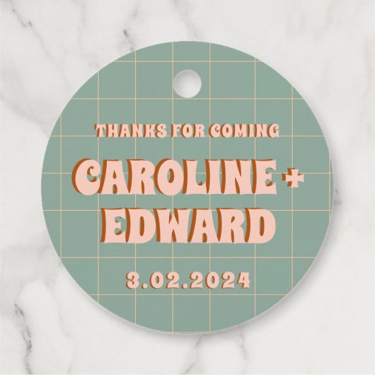 Groovy Bold Blue Pink Red Funky Geschenkanhänger (Rückseite)