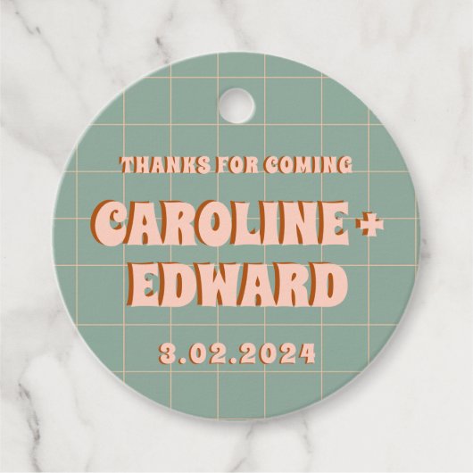 Groovy Bold Blue Pink Red Funky Geschenkanhänger (Vorderseite)