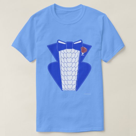 Groovy Bold Blue Tuxedo Style T-Shirt (Design vorne)