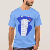 Groovy Bold Blue Tuxedo Style T-Shirt (Vorderseite)