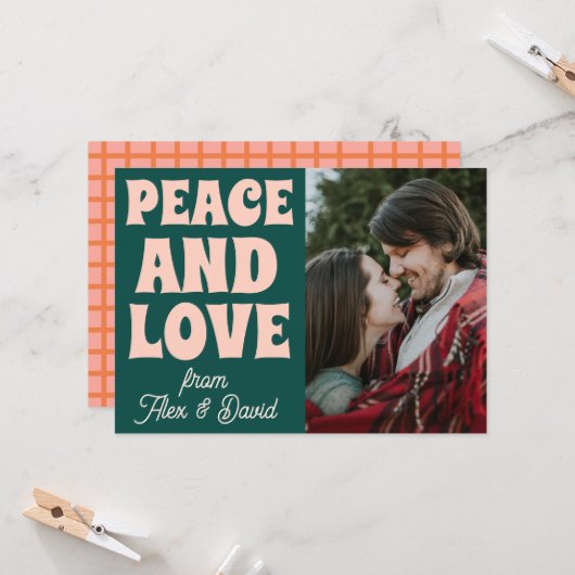 Groovy Bold Funky Christmas froh und hell Karte (Vorderseite/Rückseite Beispiel)