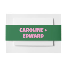 Groovy Bold Green Pink Red Funky Wedding Einladungsbanderole