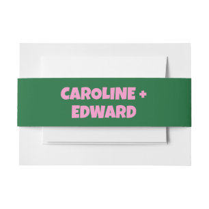 Groovy Bold Green Pink Red Funky Wedding Einladungsbanderole