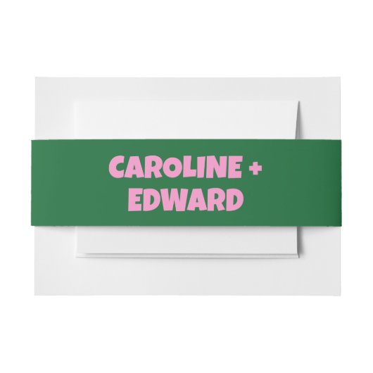 Groovy Bold Green Pink Red Funky Wedding Einladungsbanderole (Vorderseite Beispiel)