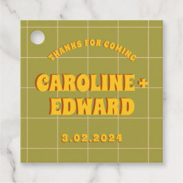 Groovy Bold Green Yellow Red Funky Geschenkanhänger