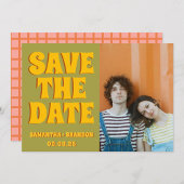 Groovy Bold Green Yellow Red Funky Save The Date