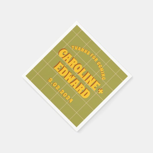 Groovy Bold Green Yellow Red Funky Serviette (Ecke)