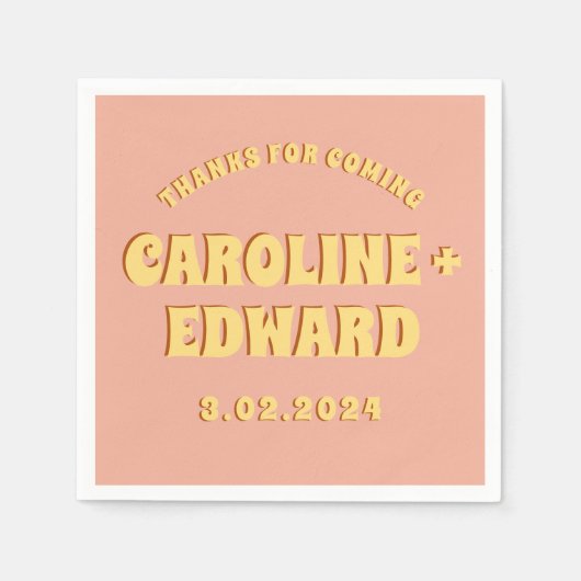 Groovy Bold Green Yellow Red Funky Serviette (Vorderseite)