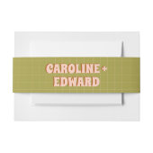 Groovy Bold Green Yellow Red Funky Wedding Einladungsbanderole (Vorderseite Beispiel)